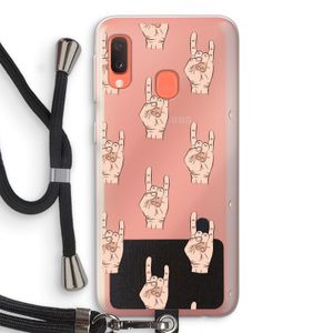 Rock: Samsung Galaxy A20e Transparant Hoesje met koord