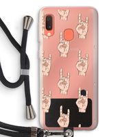 Rock: Samsung Galaxy A20e Transparant Hoesje met koord
