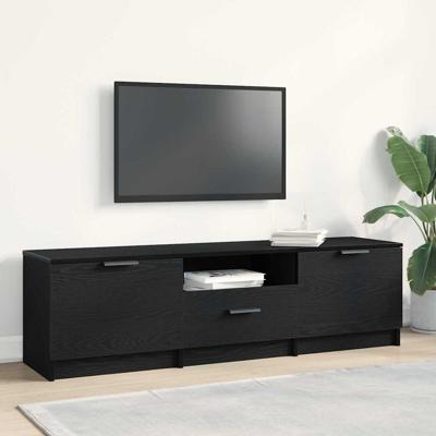 TV-kast met lade Zwart 140 x 35 x 40 cm Bewerkt hout