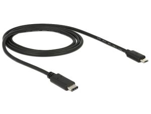 Delock USB-kabel USB 2.0 USB-C stekker, USB-micro-B stekker 1.00 m Zwart 83602