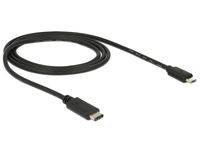 DeLOCK 83602 USB-kabel USB-c 2.0 male --> USB 2.0 Micro-B male 1m zwart - thumbnail