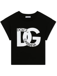 Dolce & Gabbana Kids t-shirt en coton à logo imprimé - Noir