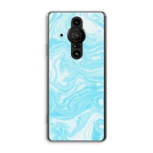 Waterverf blauw: Sony Xperia Pro-I Transparant Hoesje