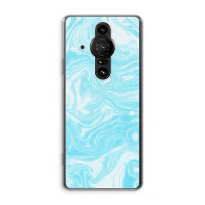 Waterverf blauw: Sony Xperia Pro-I Transparant Hoesje
