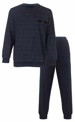 Pyjama heren lange mouw - Navy Autumn - Donkerblauwe pyjama met ronde hals