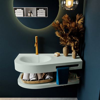 MONDIAZ RIVA 100cm Wastafel met planchet kleur Greey. Wastafel DULCET links 1 kraangaten kleur Greey. MONDIAZ RIVA 100cm Wastafel met planchet kleur Greey. Wastafel DULCET links 1 kraangaten kleur Greey.