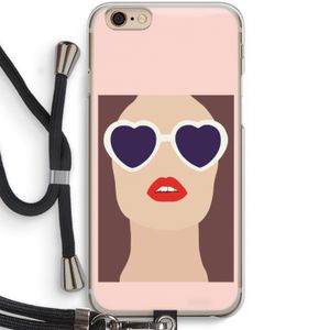Red lips: iPhone 6 / 6S Transparant Hoesje met koord