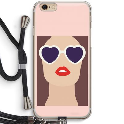 Red lips: iPhone 6 / 6S Transparant Hoesje met koord