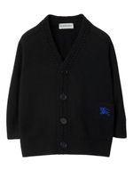 Burberry Kids cardigan en laine à col v - Noir