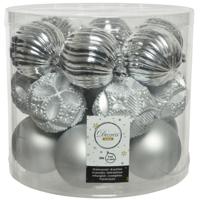 Decoris kerstballen - 20x st - zilver - D8 cm - kunststof - kerstversiering