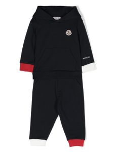 Moncler Enfant survêtement à logo appliqué - Bleu