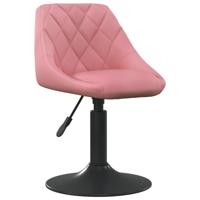 Eetkamerstoel fluweel roze