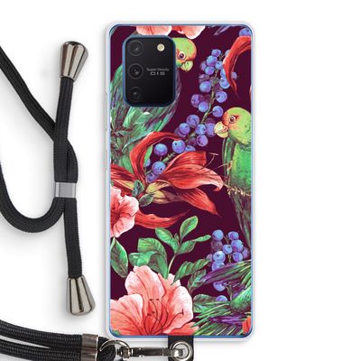 Papegaaien: Samsung Galaxy Note 10 Lite Transparant Hoesje met koord