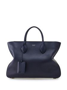 Ferragamo sac cabas en cuir à logo imprimé - Bleu