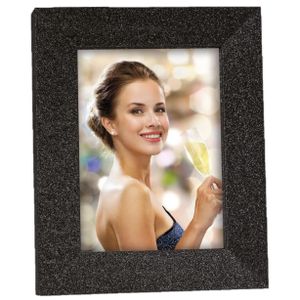 Houten fotolijstje zwart met glitters geschikt voor een foto van 10 x 15 cm   -