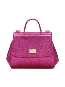 Dolce & Gabbana Kids sac porté épaule Sicily à paillettes - Rose