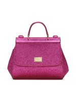 Dolce & Gabbana Kids sac porté épaule Sicily à paillettes - Rose