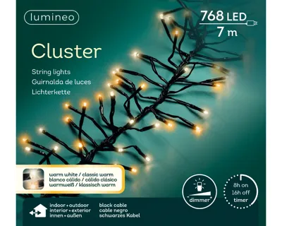 Lumineo Clusterverlichting 7m 768led Warm wit/ Klassisk warm