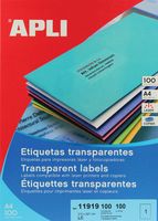 Apli Transparante etiketten ft 210 x 297 mm (b x h), 100 stuks, 1 per blad, doos van 100 blad - thumbnail