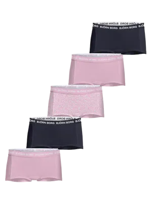 Björn Borg 5-Pack meisjes boxershorts - 100% katoen - Roze combi