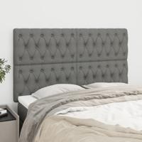 Hoofdborden 4 st 72x7x78/88 cm stof donkergrijs