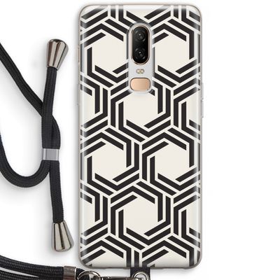 Geometrisch patroon: OnePlus 6 Transparant Hoesje met koord