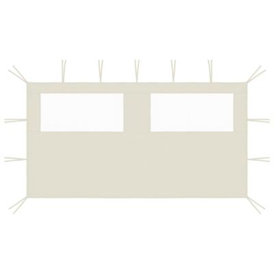 VidaXL Prieelzijwand met ramen 4x2 m crèmekleurig