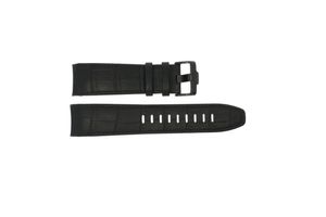 Horlogeband Jacques Lemans F-5043-ZW Croco leder Zwart 24mm