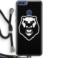 Angry Bear (black): Huawei P Smart (2018) Transparant Hoesje met koord