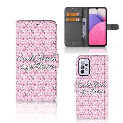 Samsung Galaxy A33 5G Portemonnee Hoesje Flowers Pink DTMP Samsung Galaxy A33 5G Portemonnee Hoesje Flowers Pink DTMP