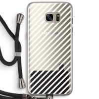 Strepen zwart-wit: Samsung Galaxy S7 Edge Transparant Hoesje met koord