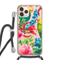 Papegaaien: iPhone 11 Pro Max Transparant Hoesje met koord