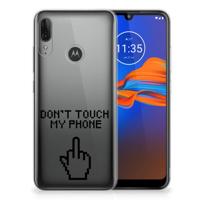 Motorola Moto E6 Plus Silicone-hoesje Finger Don&apos;t Touch My Phone