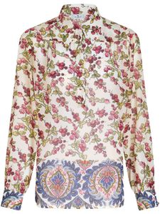 ETRO chemise en soie à imprimé Berry - Blanc