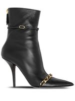 Burberry bottines en cuir à détail de chaîne - Noir - thumbnail