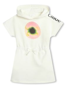 Chloé Kids robe en coton à logo imprimé - Blanc