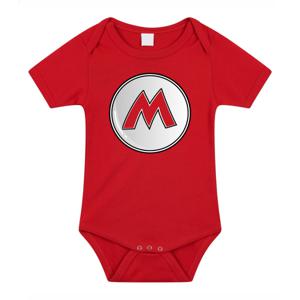 Baby rompertje - loodgieter Mario - rood - kraam cadeau - babyshower - verkleed/cadeau romper