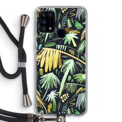 Tropical Palms Dark: Samsung Galaxy M31 Transparant Hoesje met koord