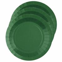 Feest gebaksbordjes - donkergroen - 10x - karton - 17 cm - rond - kartonnen feestbordjes Feest gebaksbordjes - donkergroen - 10x - karton - 17 cm - rond - kartonnen feestbordjes