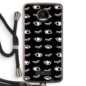 Eye pattern #3: Motorola Moto Z Force Transparant Hoesje met koord
