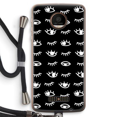 Eye pattern #3: Motorola Moto Z Force Transparant Hoesje met koord