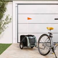 Hondenfietstrailer oxford stof en ijzer zwart en grijs