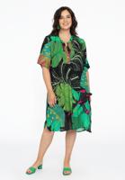 Yoek Jurk grandad kraag SPLITLEAVE | Groen | Maat 58/60