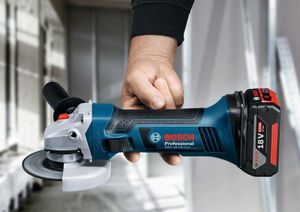 Bosch Blauw GWS 18-125 V-Li accu haakse slijper | 18v 4.0Ah Li-Ion + lader GAL 18 V-40 | in L-BOXX - 060193A30Y