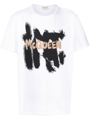 Alexander McQueen t-shirt à logo imprimé - Blanc