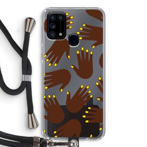 Hands dark: Samsung Galaxy M31 Transparant Hoesje met koord