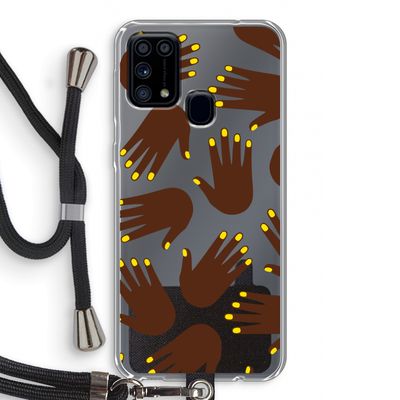 Hands dark: Samsung Galaxy M31 Transparant Hoesje met koord