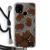 Hands dark: Samsung Galaxy M31 Transparant Hoesje met koord