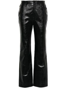 Claudie Pierlot pantalon en cuir artificiel à coupe droite - Noir