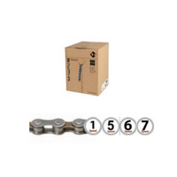 M-Wave ketting 5/6/7 speed 1/2x3/32, grijs/bruin 7.3mm. 15m op rol, incl 10 verbindingsschakels